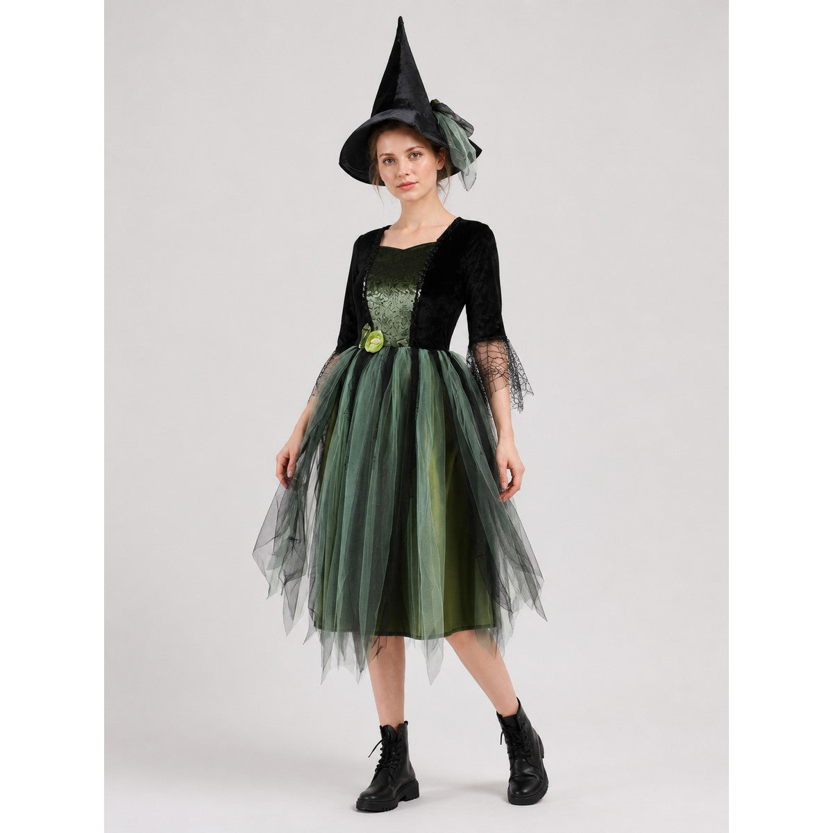 Halloween Witch Dress with Layered Skirt Costume Dresses detail