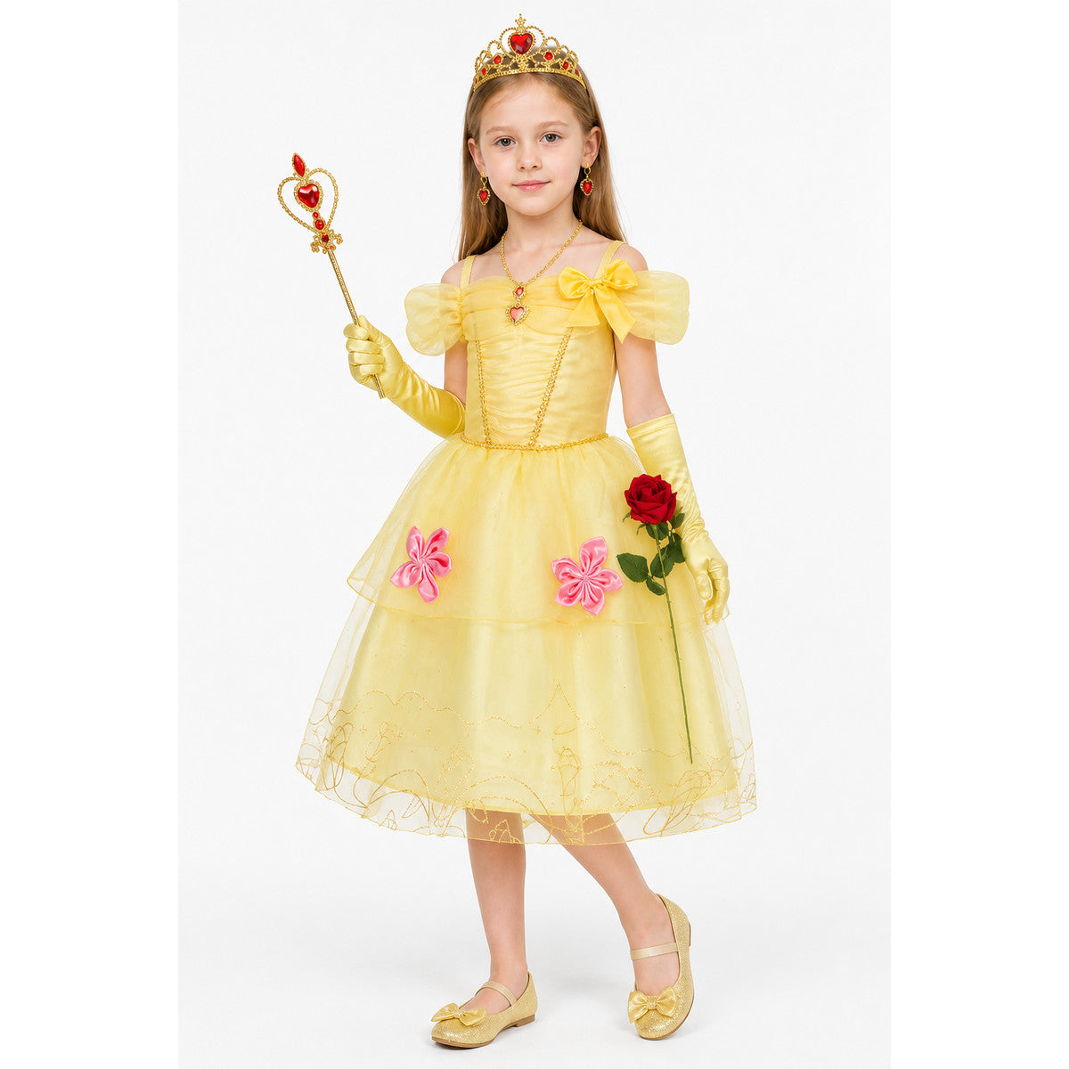 Princess Costume with Crown and Full Skirt Costume Headwear detail