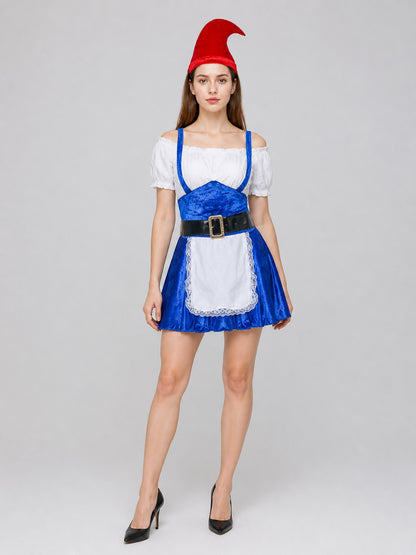Bavarian-Style Cosplay Costume: Dress, Hat, and Belt
