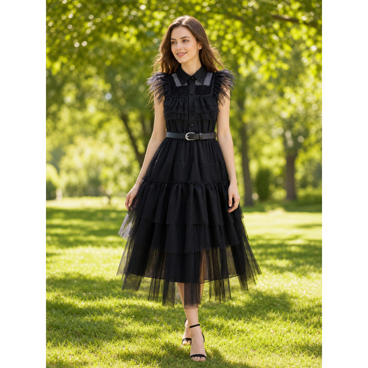Gothic-Style Cosplay Dress with Belt lifestyle