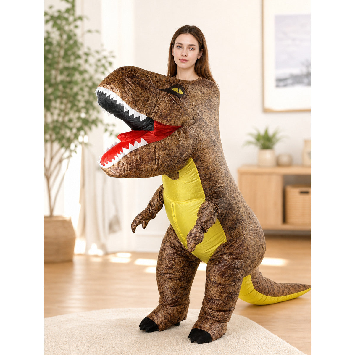 Inflatable Tyrannosaurus Rex Dinosaur Costume for Parties lifestyle