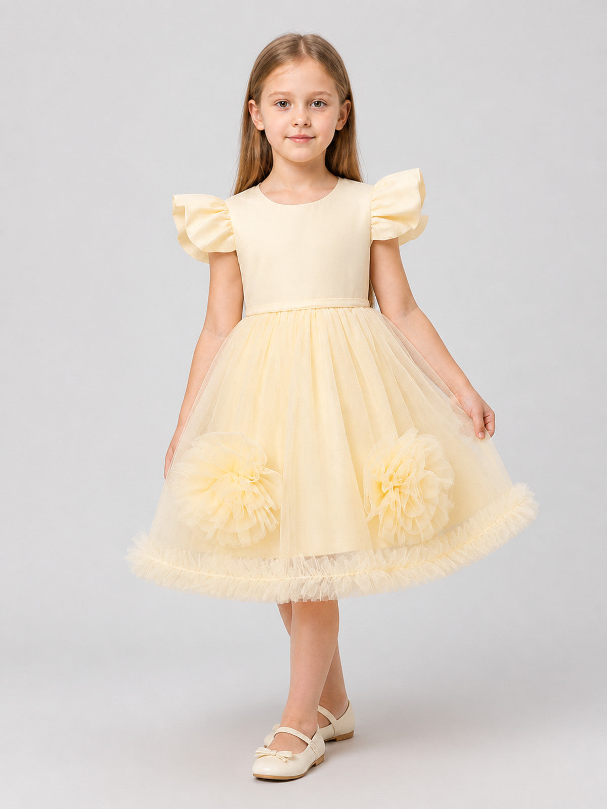 Children's Princess Dress with Flutter Sleeves Costume Dresses detail