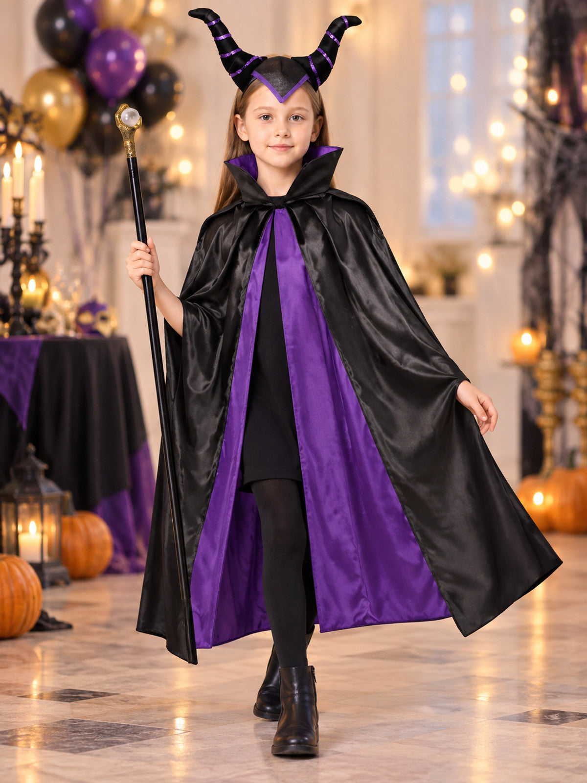 Witch Carnival Costume with Cape lifestyle view