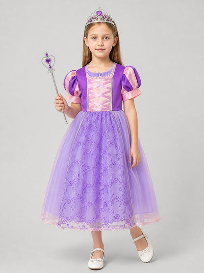 Purple Princess Dress with Crown and Wand Costume Dresses detail