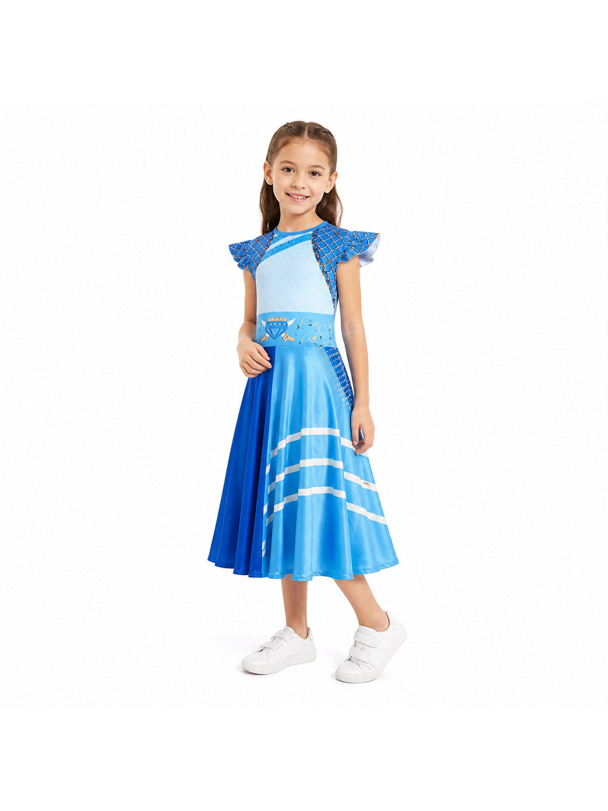 Halloween Princess Dress, Blue with Diamonds and Crown