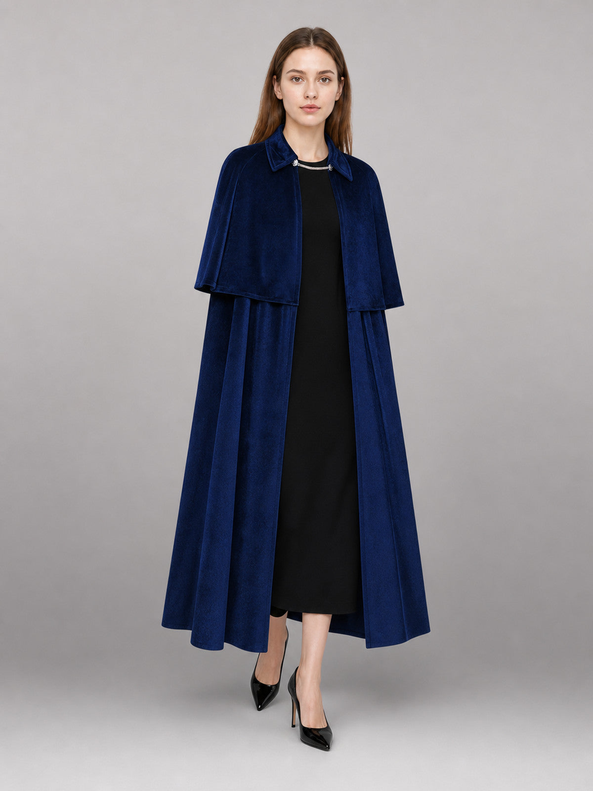 Long Dark Navy Carnival Cloak