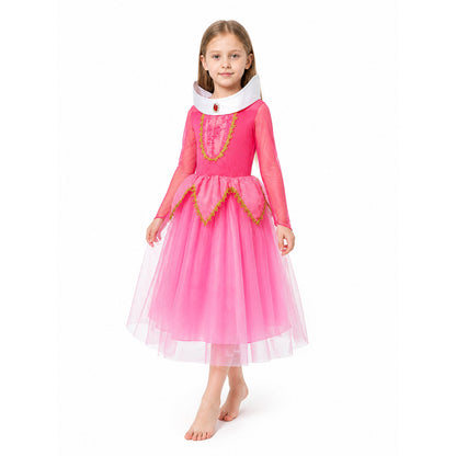 Full White, Pink, and Gold Princess Dress Costume Dresses detail
