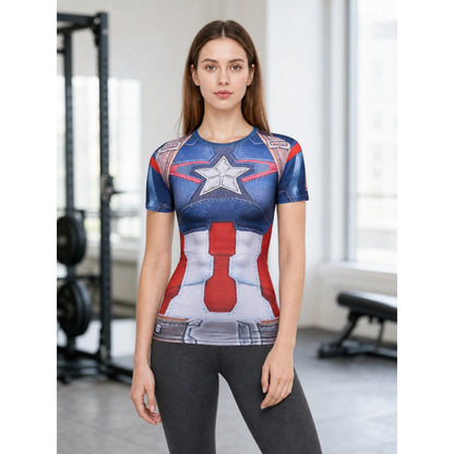 Superhero print T-shirt, slim fit lifestyle view