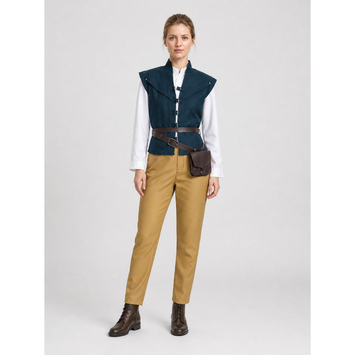 Flynn Rider Cosplay Costume: Vest, Shirt, Pants, Belt Costumes detail