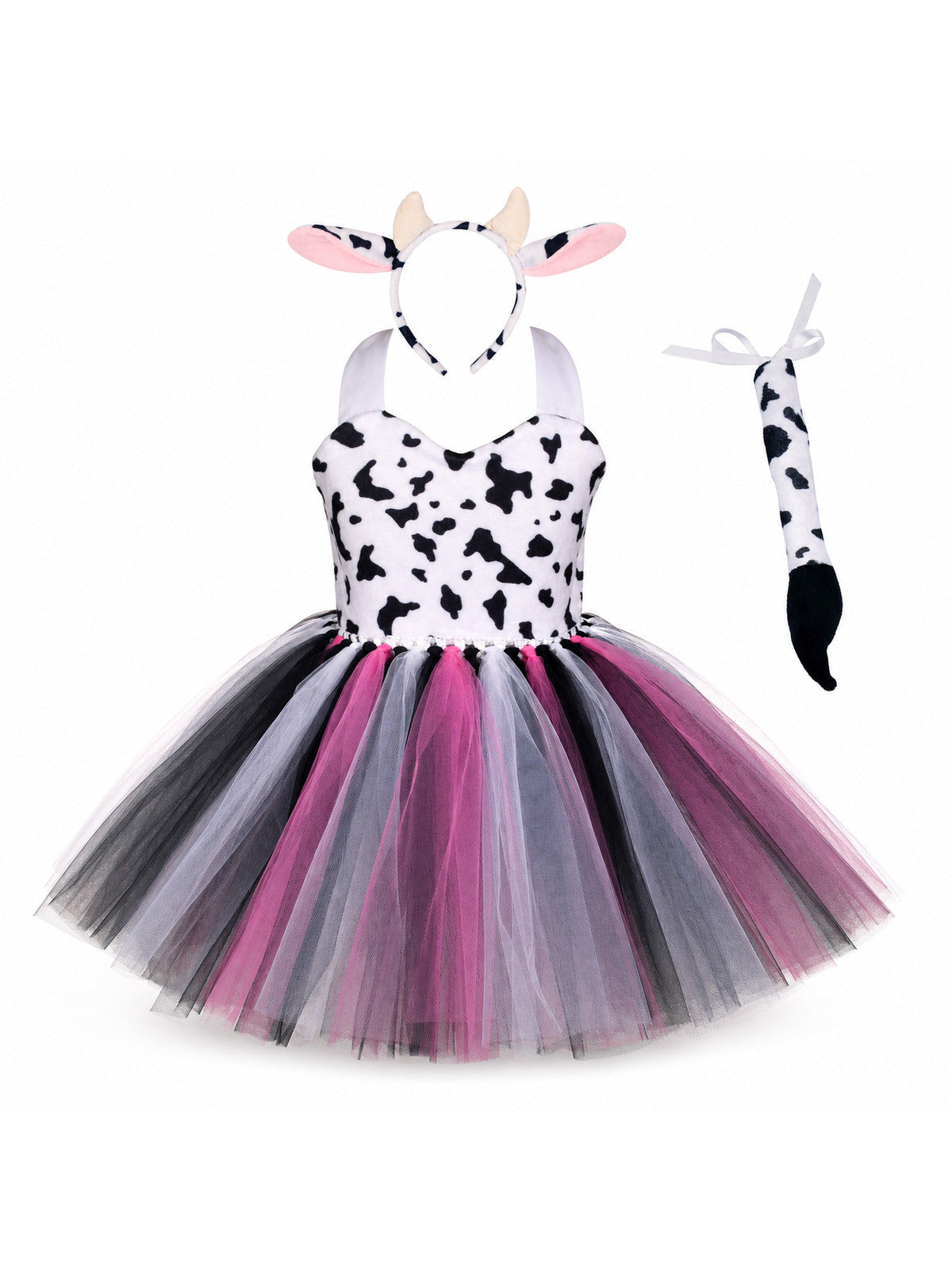 Baby Girls Halloween Animal Cosplay Costume Kids Forest Theme Giraffe Cows Tiger