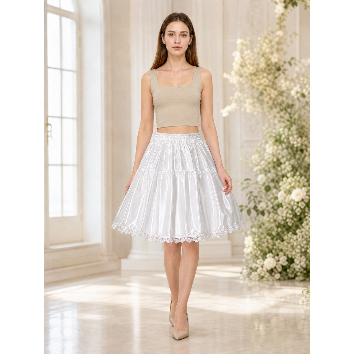 White Beauty and the Beast Cosplay Skirt