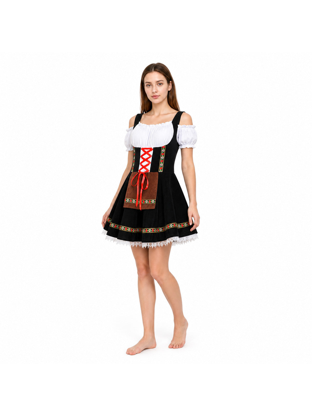 Dress with puff sleeves and an apron for a beer festival