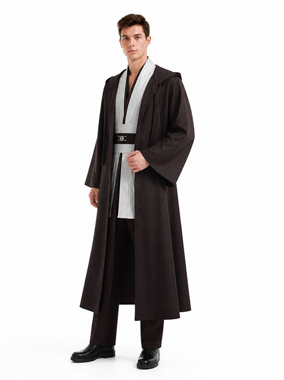 Obi-Wan Kenobi Costume, Dark Brown Cloak for Halloween