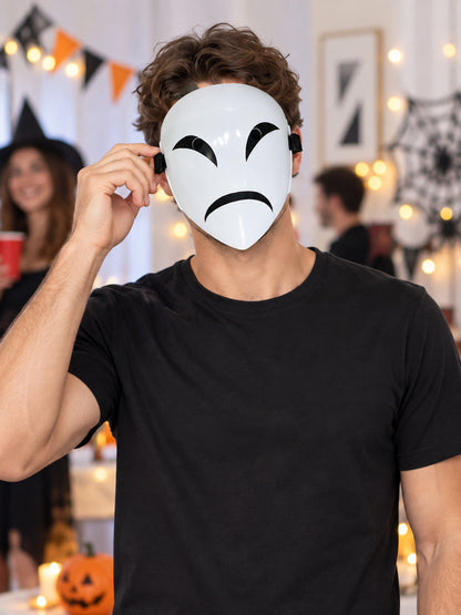 Carnival Mask with Black Graphic Design