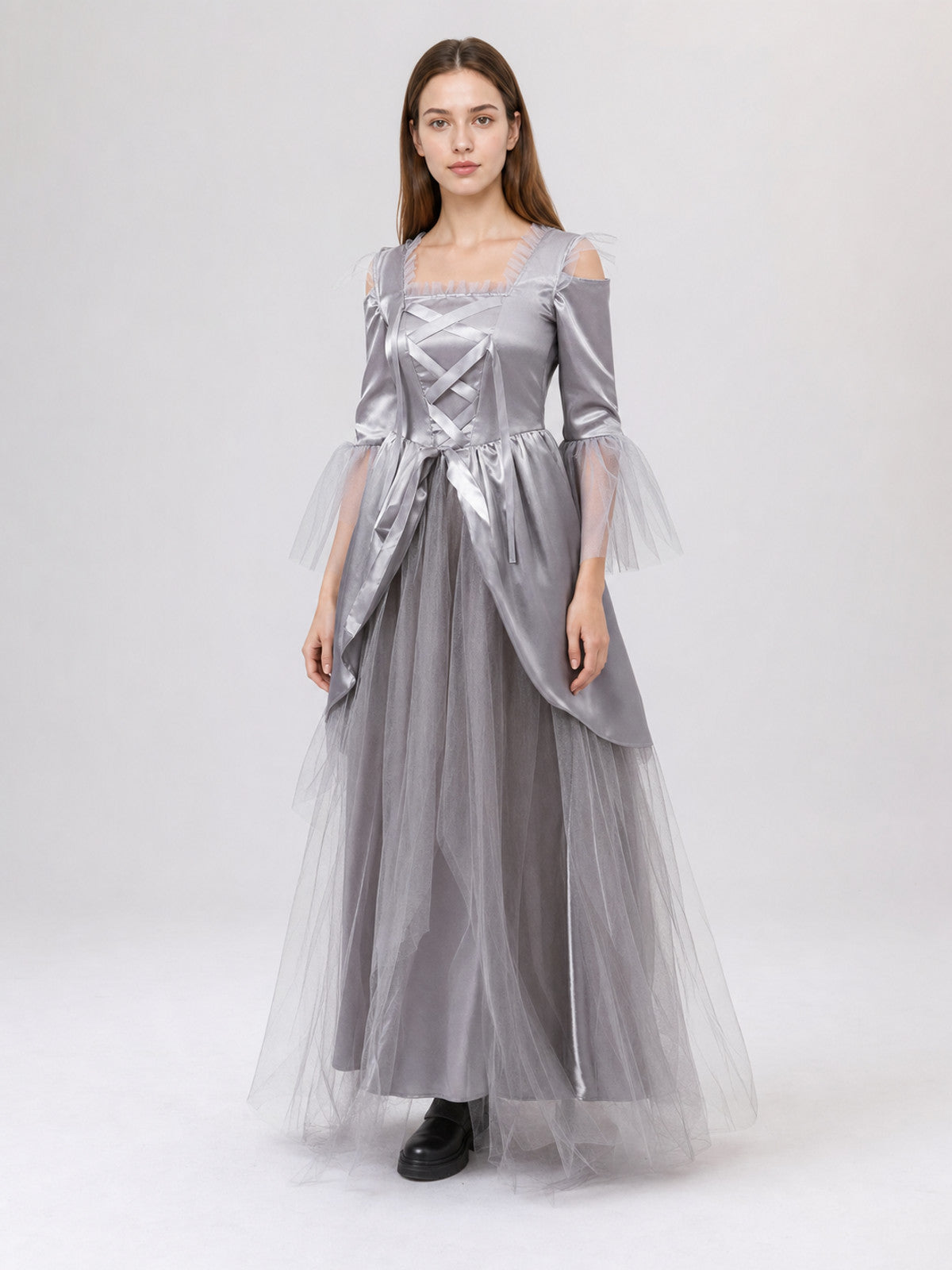Gray Ghost-Themed Cosplay Dress Costume Dresses detail