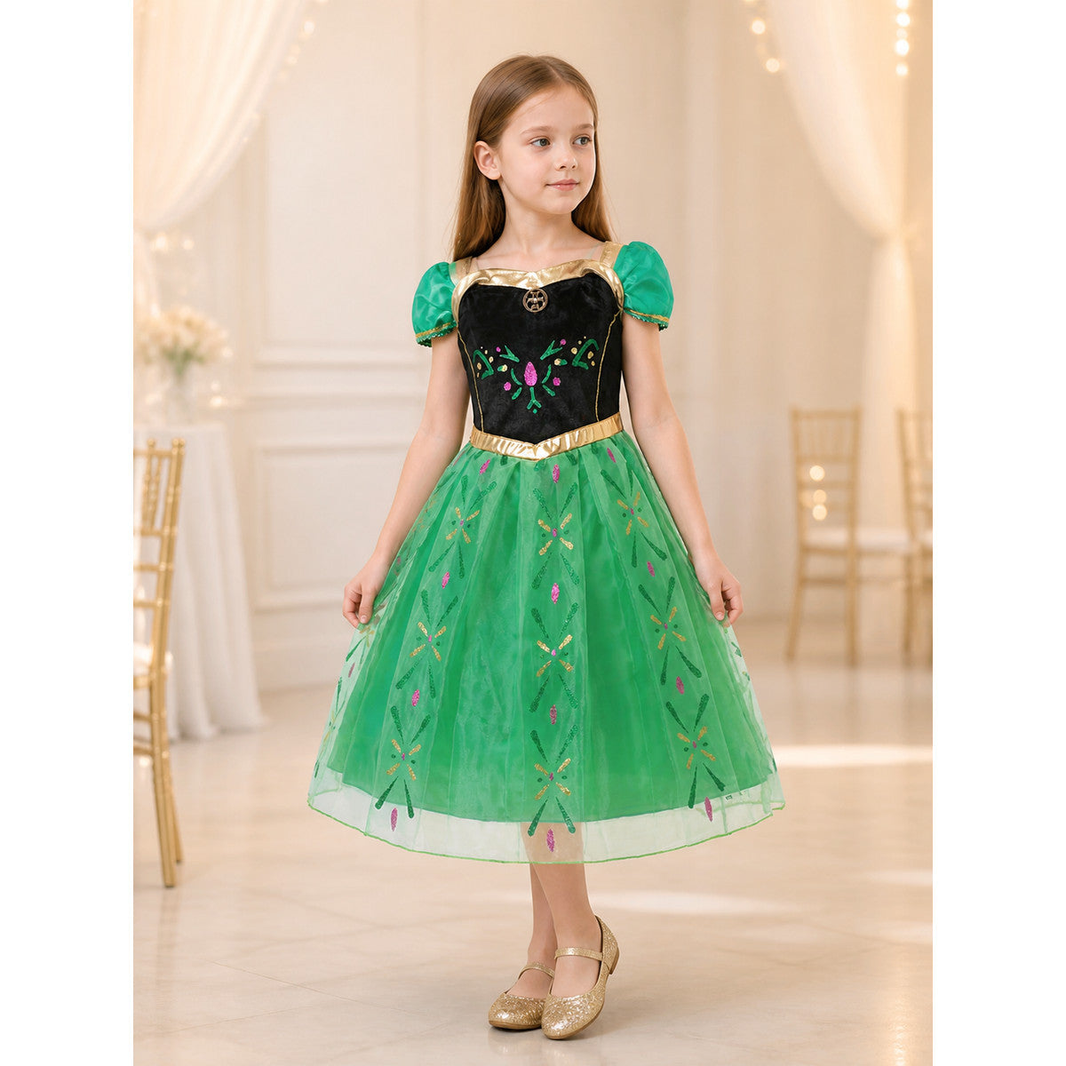 Black and Green Princess Carnival Dress for Cosplay