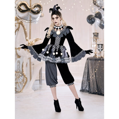 Gothic-Style Clown Costume for Halloween lifestyle view