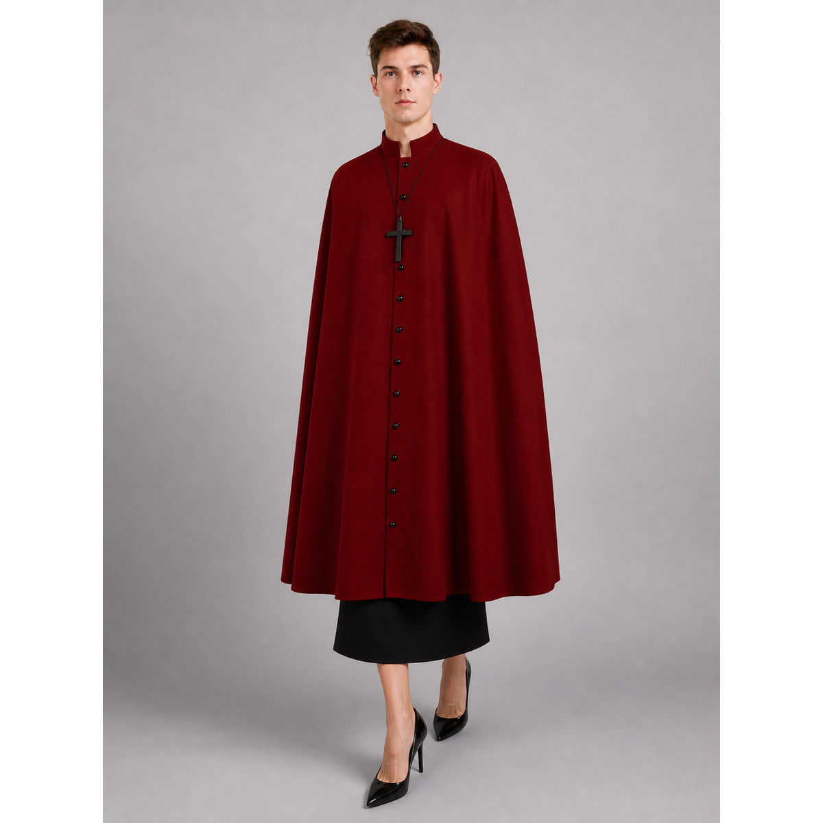 Dark Red Carnival Cloak with Hood