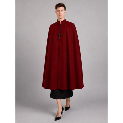 Dark Red Carnival Cloak with Hood