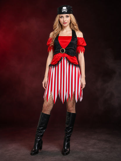 Halloween Pirate Costume with Head Scarf