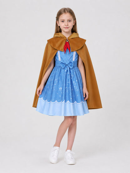 Holly Cosplay Costume, Dress, Cape, and Red Scarf Costume Dresses detail