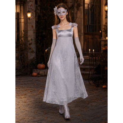 Long Cosplay Dress with Mask and Gloves
