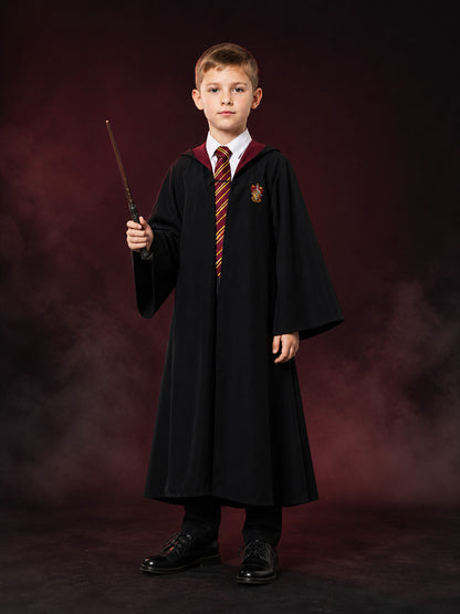 Wizard Robe Costume Set with Wand, Striped Tie and Chest Badge main product view