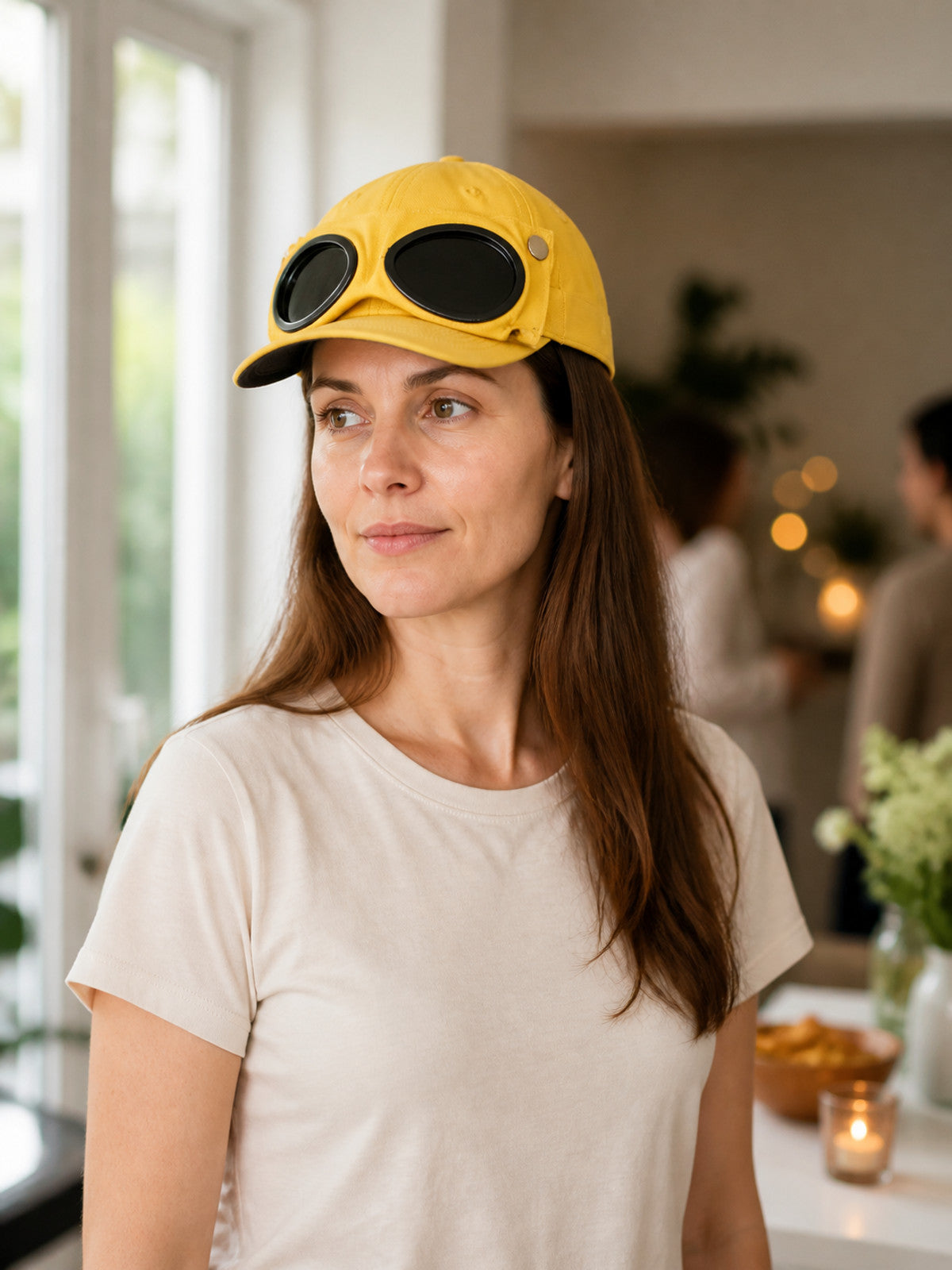 Carnival Hat with Aviator Glasses, Yellow lifestyle view