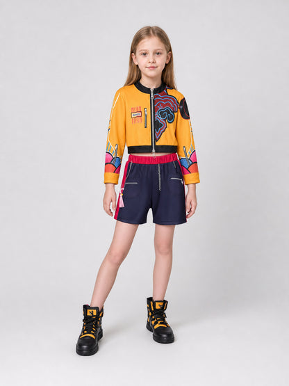 Superhero Cosplay Set: Jacket and Shorts Costumes detail