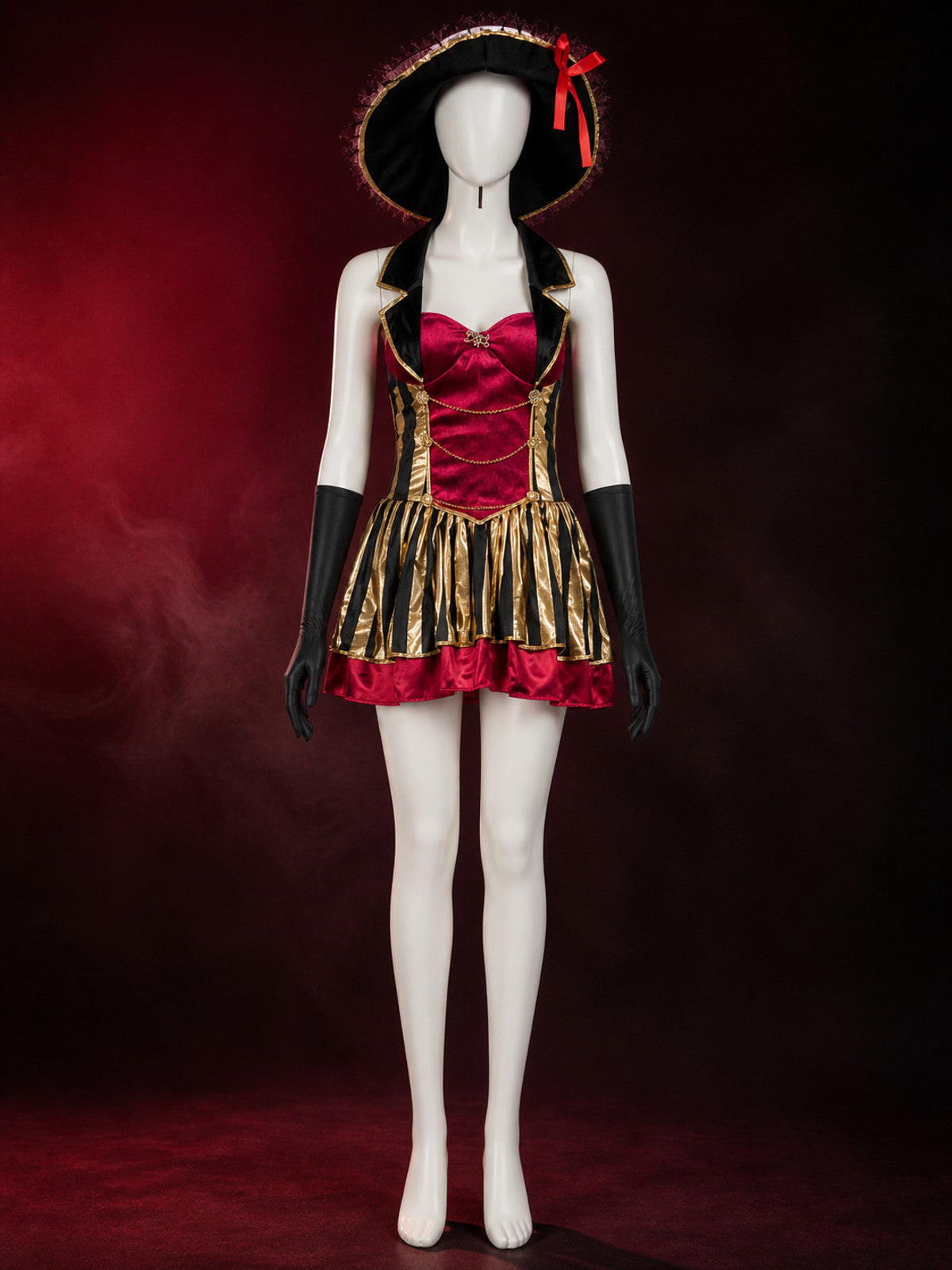 Pirate Costume with Bandeau Top and Flared Skirt for Cosplay main product view