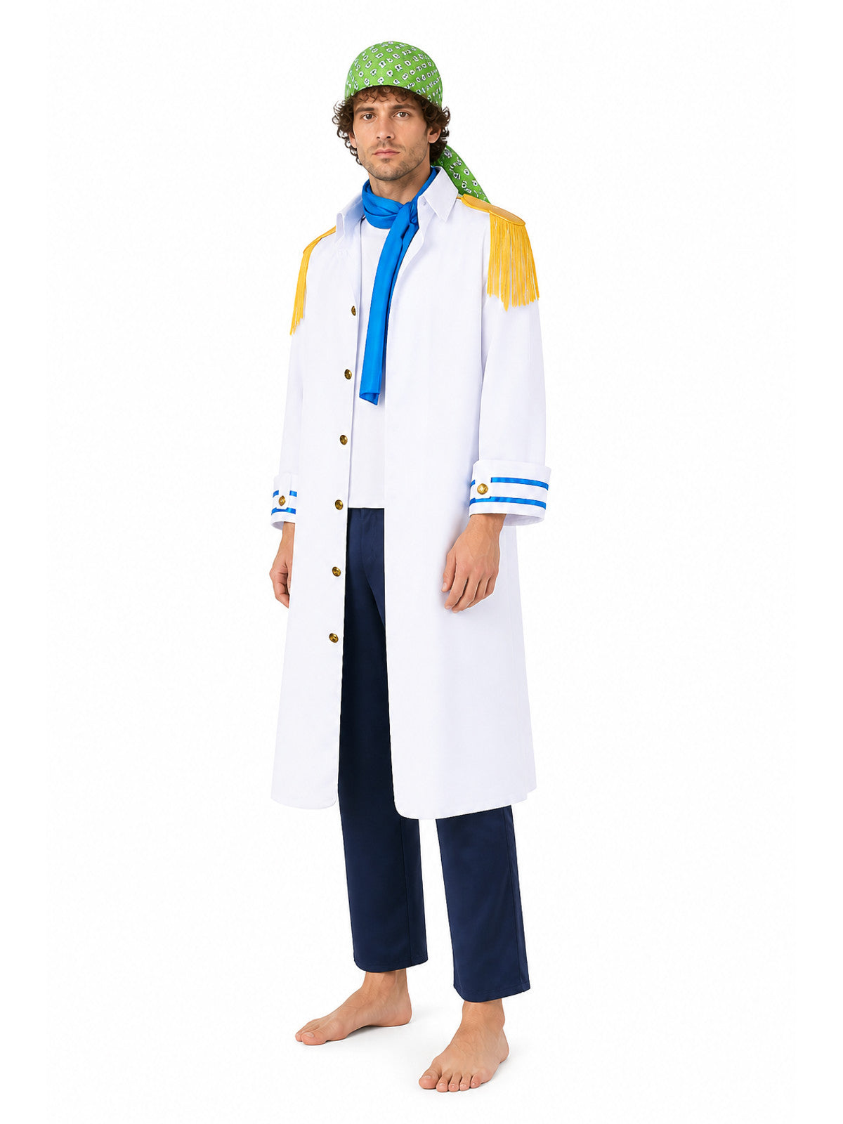 Koby One Piece Costume, White Uniform Jacket and Trousers Costumes detail