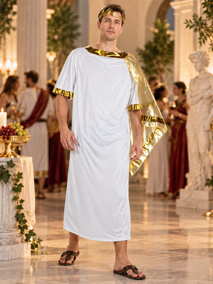 Ancient Greek Carnival Costume with Gold Cape