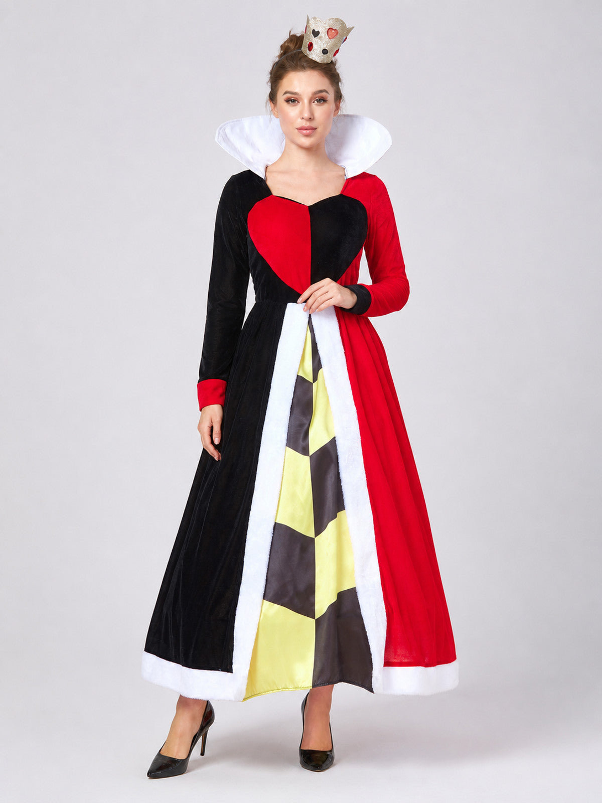 Red Queen Dress for Halloween, M-XL Costume Dresses detail