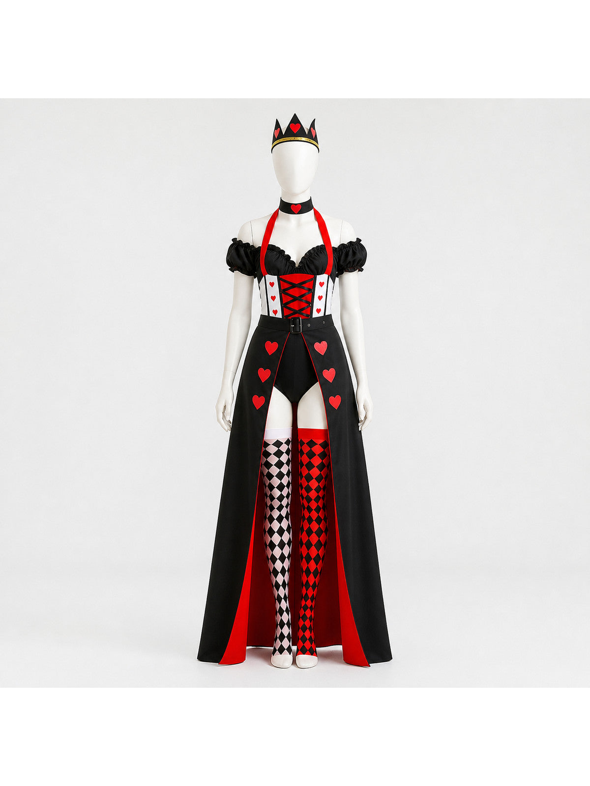 Carnival costume with crown and hearts