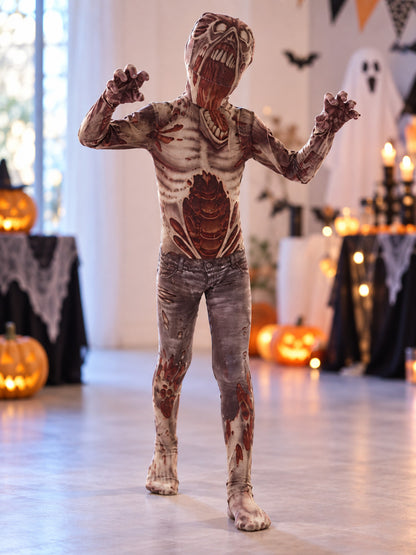 Zombie Costume with Mask and Print