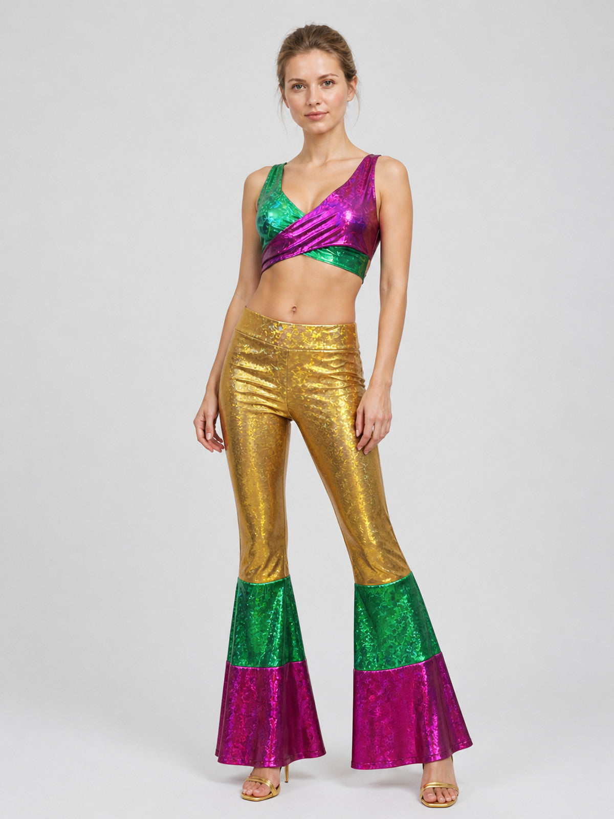 Stage Costume, Sparkly Top and Flared Pants Costumes detail