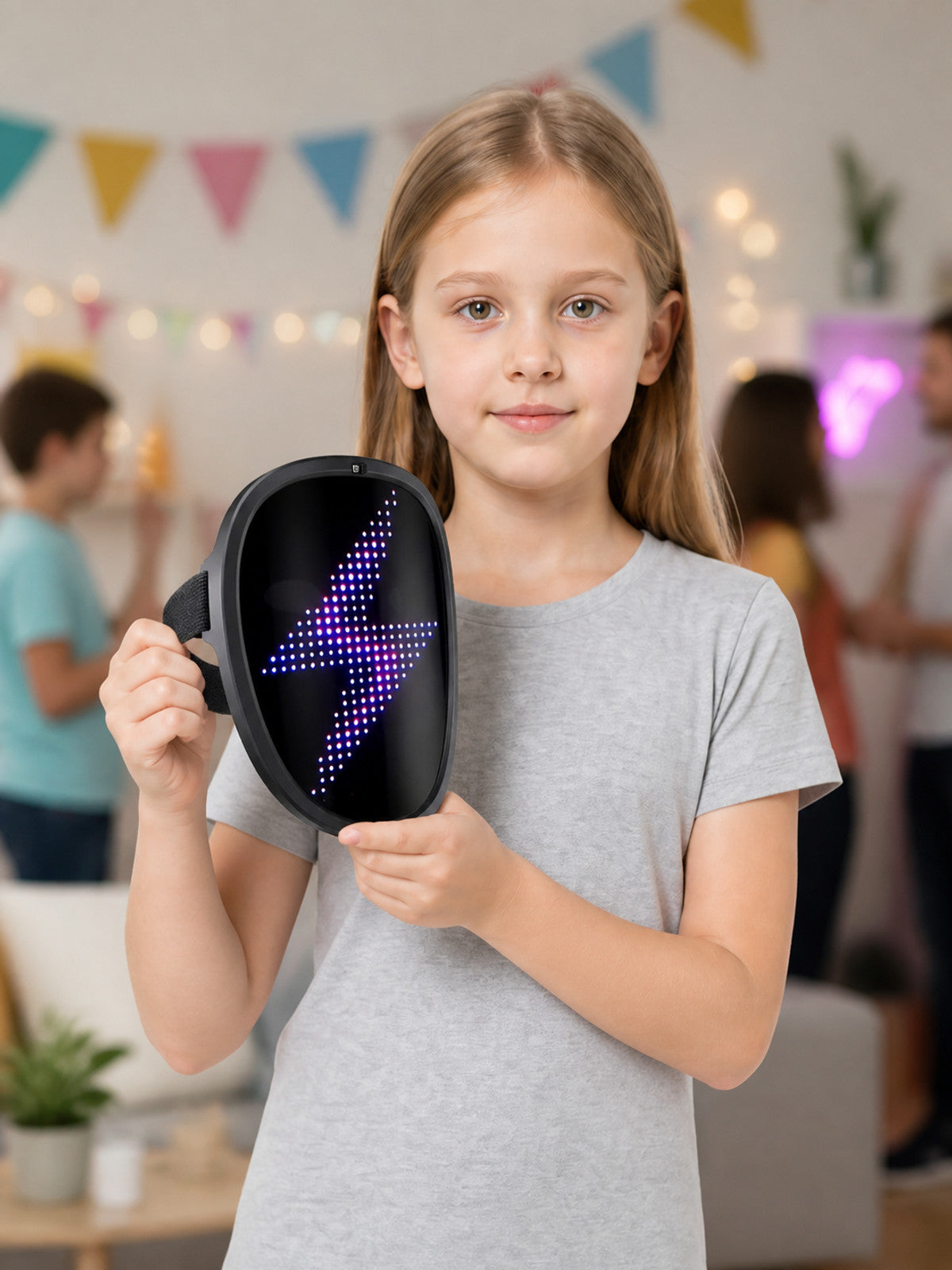 Black Glowing Halloween Mask for Parties