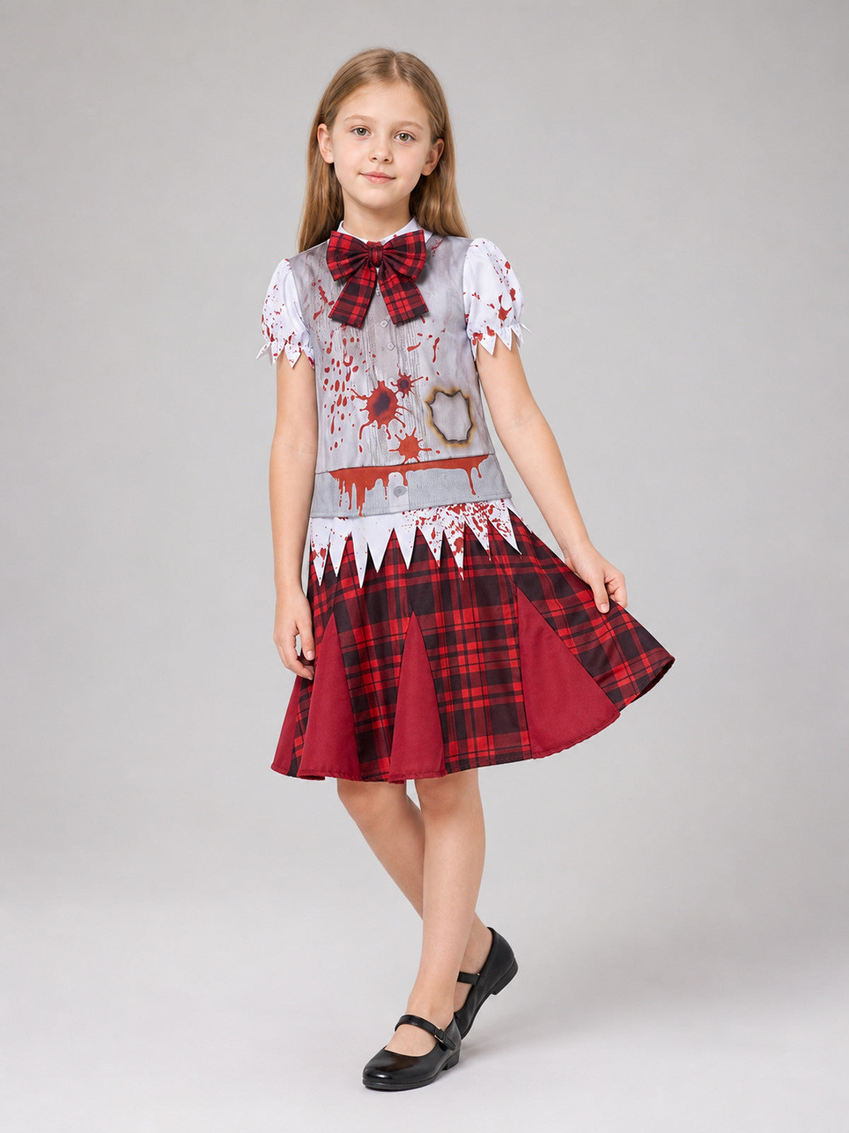 Zombie Costume: Top, Skirt, and Bow Tie Costume Accessories detail