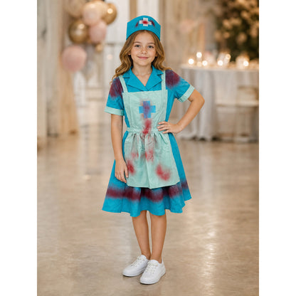 Medical Staff Costume with Bloody Effect and Cap
