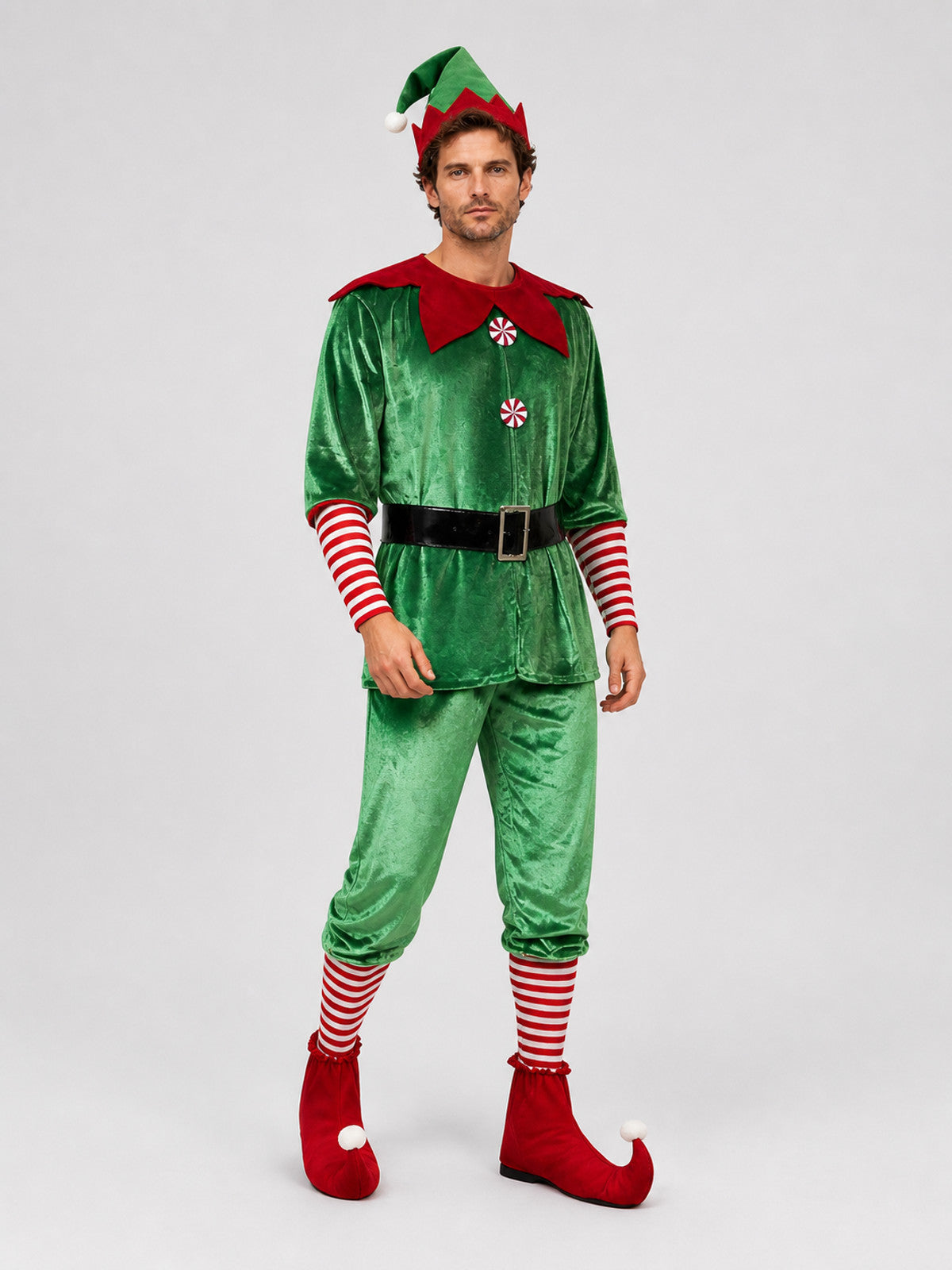 Christmas Elf Costume with Hat and Belt Costume Headwear detail