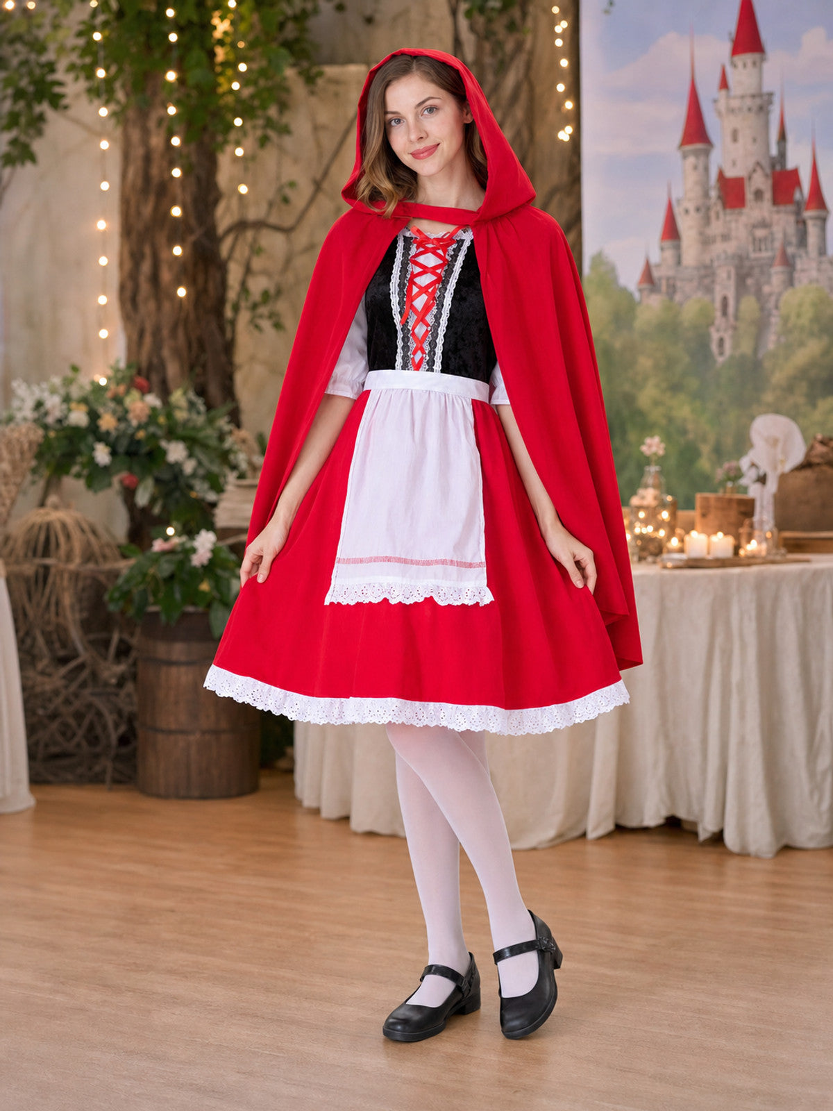 Little Red Riding Hood Costume with Cape lifestyle view