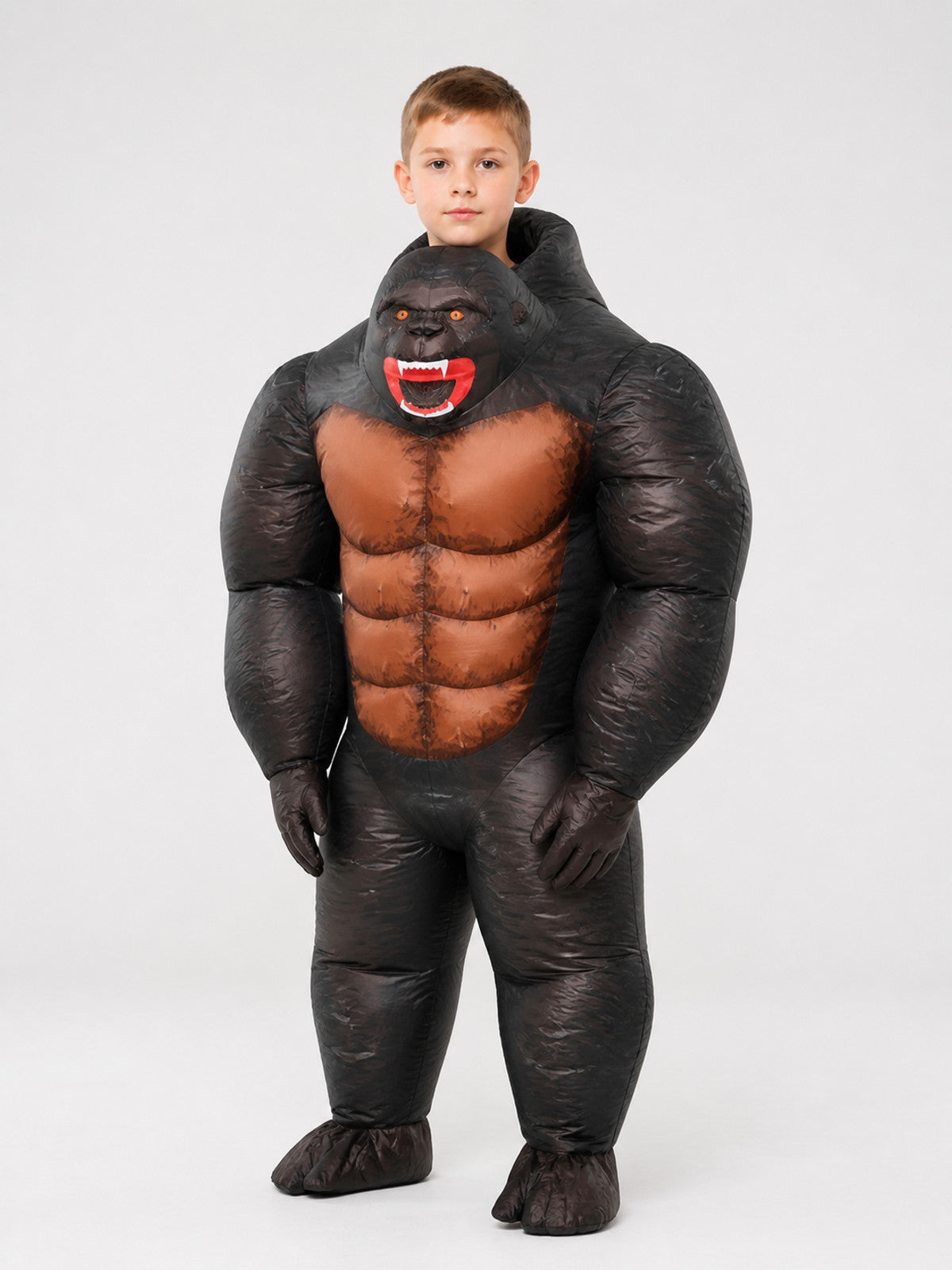 Inflatable One-Piece Gorilla Costume, Brown and Black