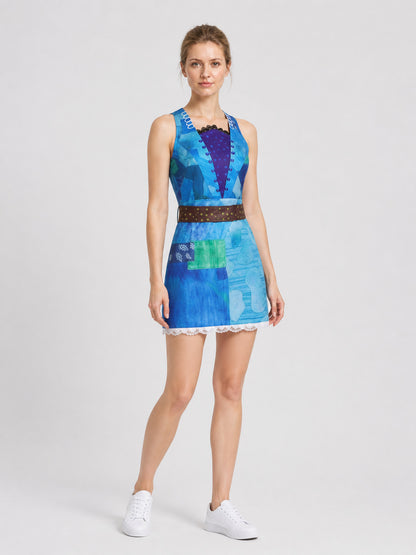 Mrs. Tweed Cosplay Dress with Lace Hem and Belt