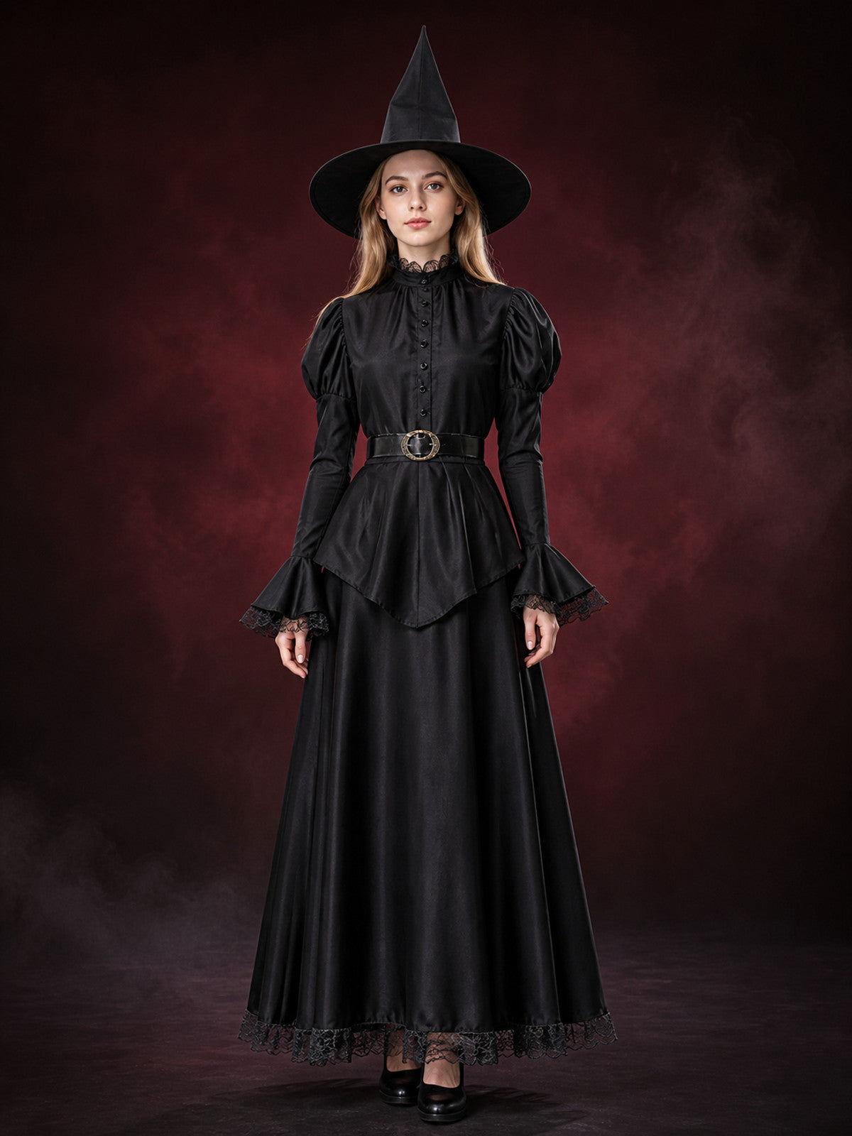 Gothic-Style Witch Costume for Halloween
