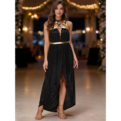 Black Greek-Style Dress for Carnival lifestyle