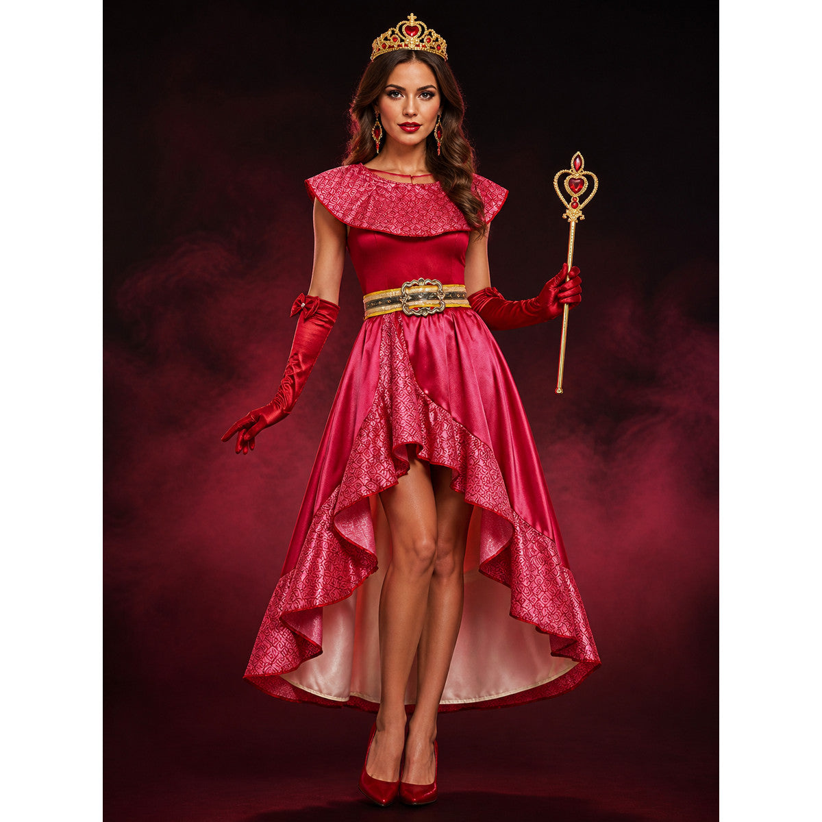 Girls Princess Elena Halloween Costume Set, Pink Heart Decoration Dress with main product view