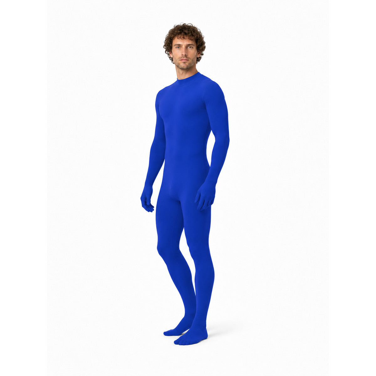 Bodysuit with a high collar and covered hands and feet lifestyle