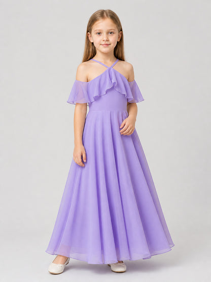 Lavender Chiffon Princess-Style Girls' Dress Costume Dresses detail