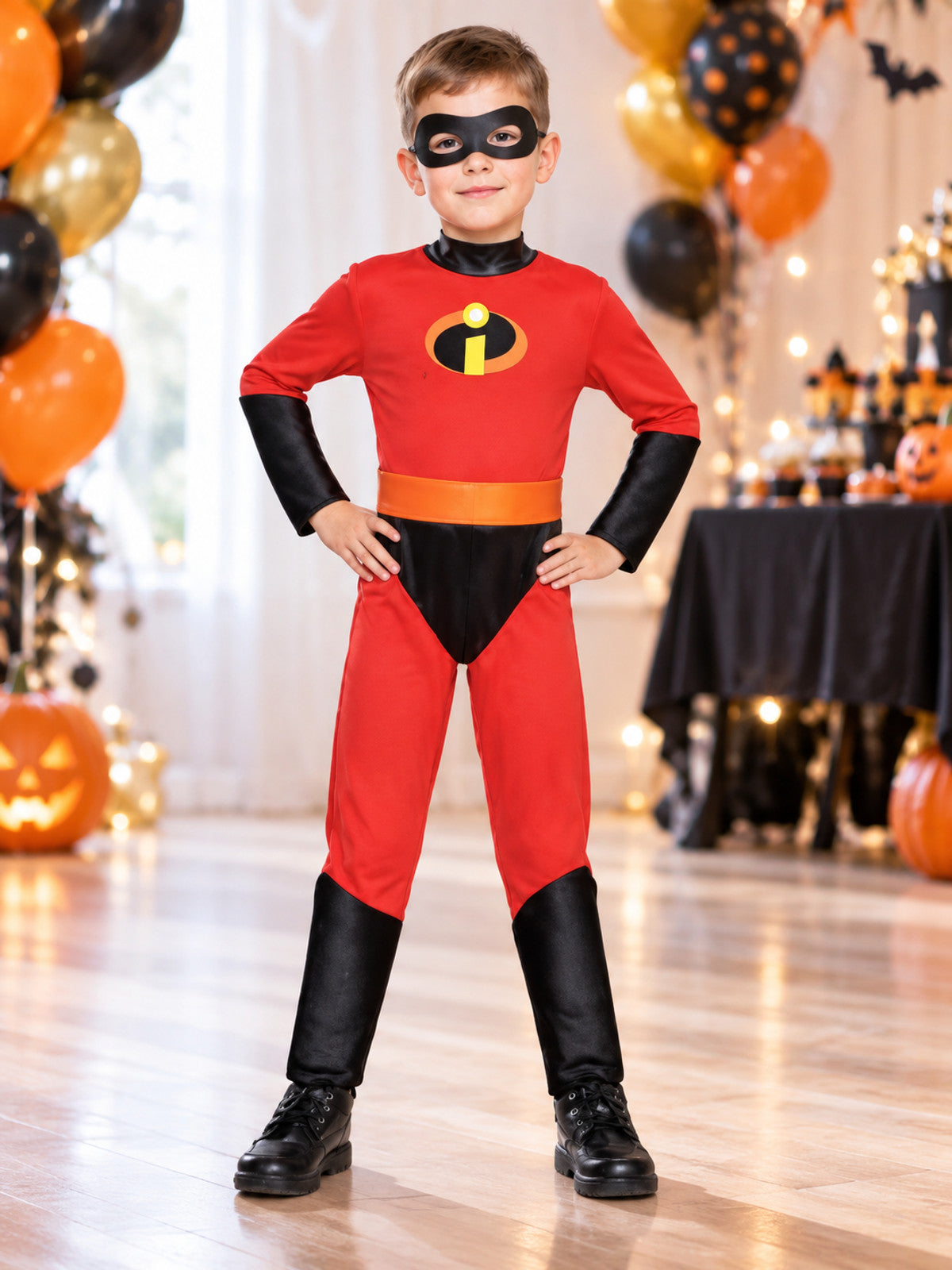 Kids' Superhero Carnival Costume, Red with Mask