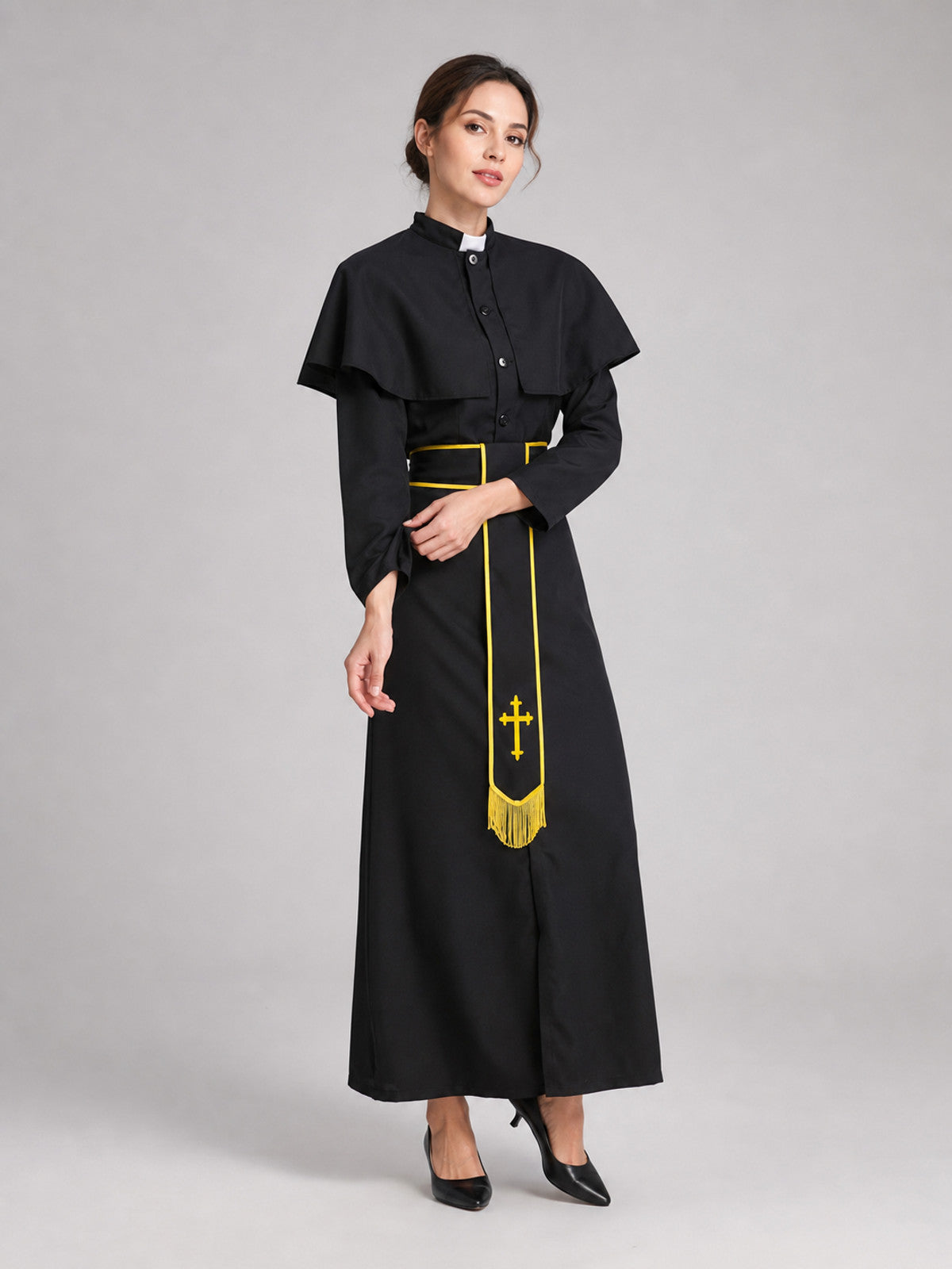 Carnival religious robe with a cross for a masquerade